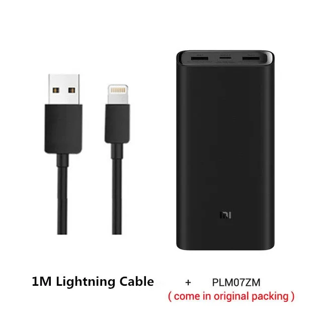 2019 NEW Xiaomi Power Bank 3 20000mAh Mi Powerbank USB-C 45W Portable Charger Dual USB Powerbank for Laptop Smartphone PLM07ZM