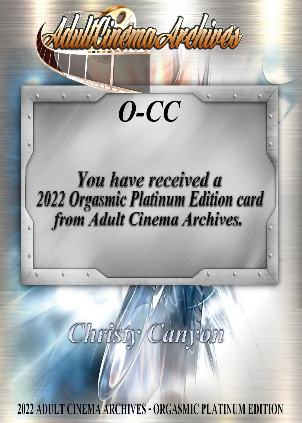 2022 ACA Orgasmic Platinum Edition Christy Canyon Card