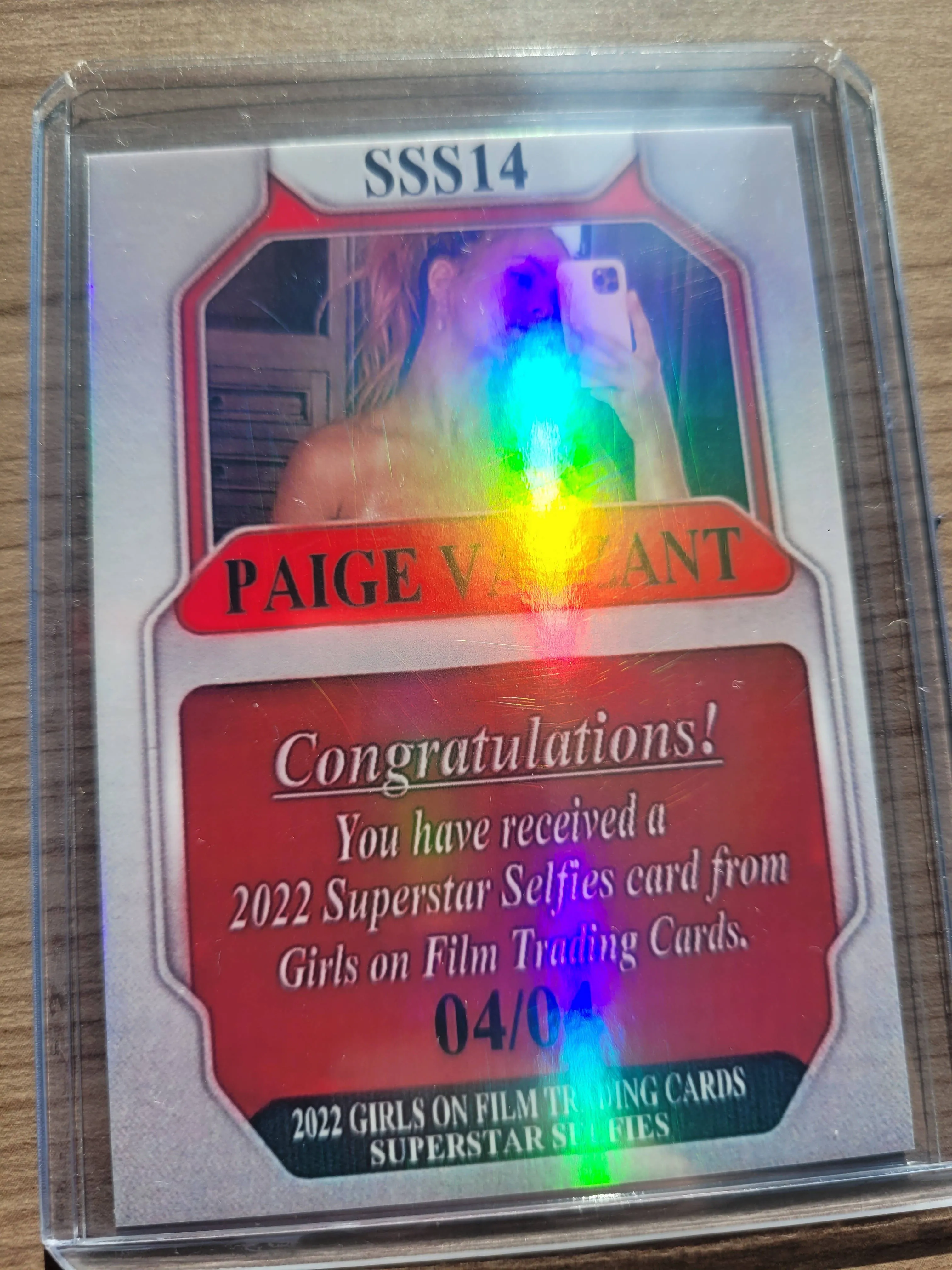 2022 GOF Superstar Selfies Paige Vanzant Nude Refractor Card