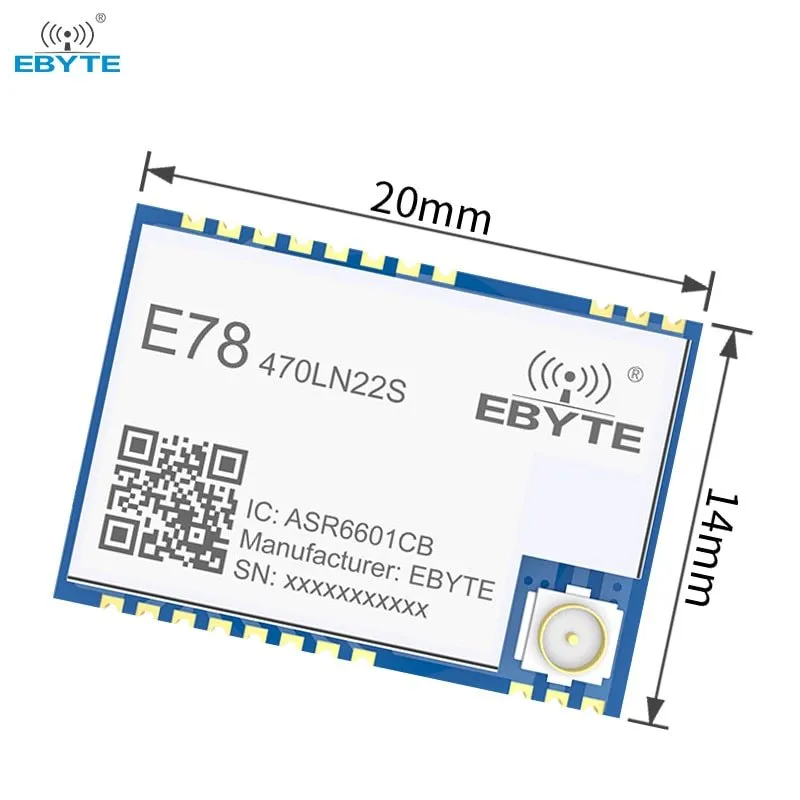 ASR6601 LoRa LoRaWAN SoC Node Module 433MHz 21dBm EBYTE Low Power Consumption 5.6Km Long Range E78-470LN22S(6601) LoRa Module