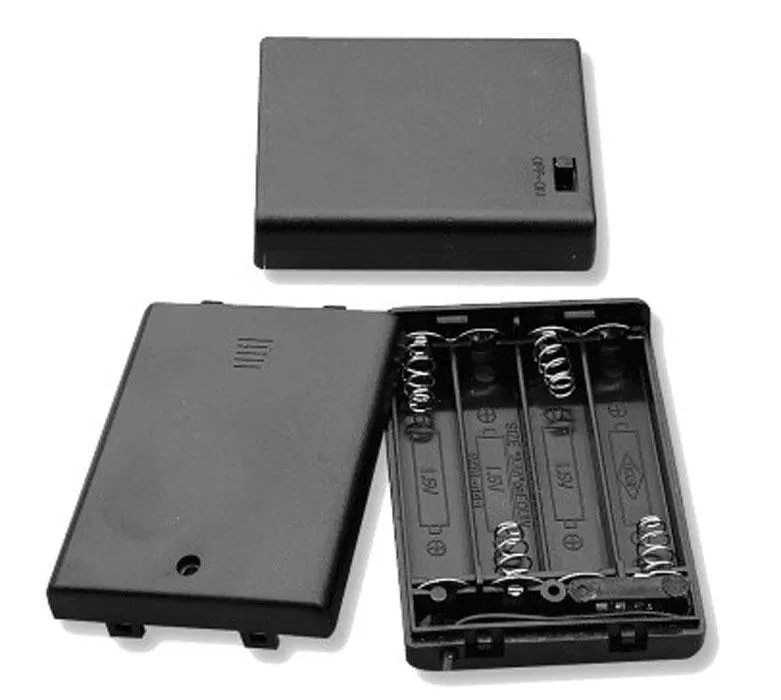 Battery Holder, (4) AAA Cell w/ Cover and Switch