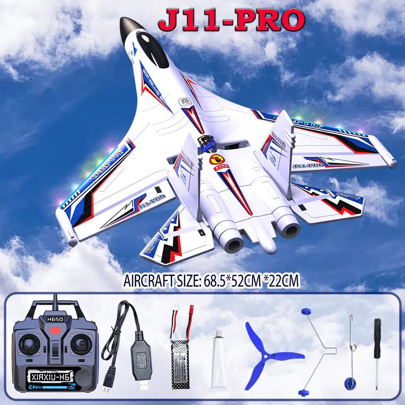 J11-Pro RC Stunt Jet, 6-Channel, Brushless Motor, 3D Mode, Gyro Stabilizer