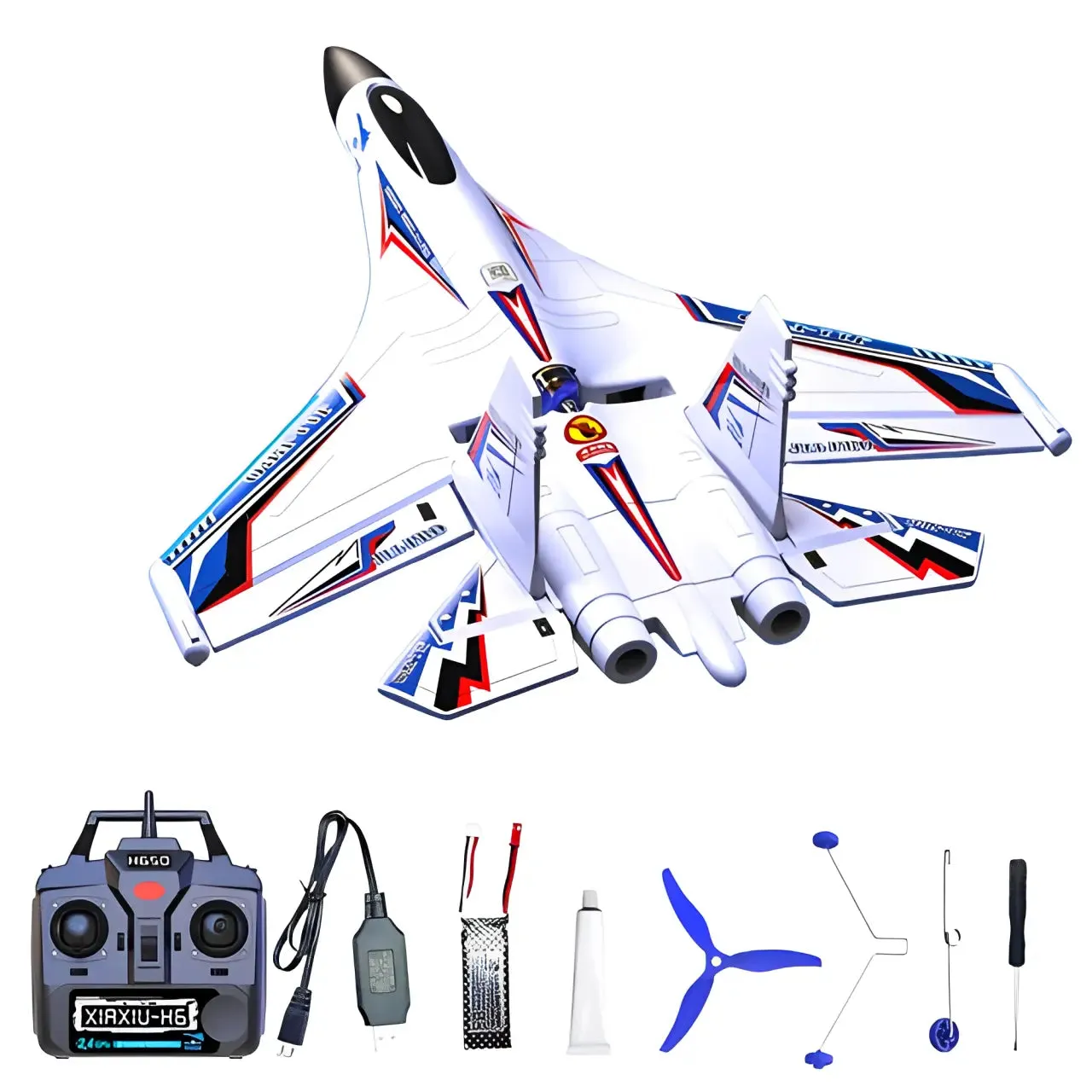 J11-Pro RC Stunt Jet, 6-Channel, Brushless Motor, 3D Mode, Gyro Stabilizer