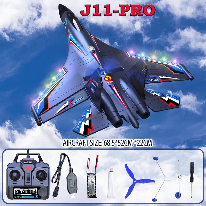 J11-Pro RC Stunt Jet, 6-Channel, Brushless Motor, 3D Mode, Gyro Stabilizer