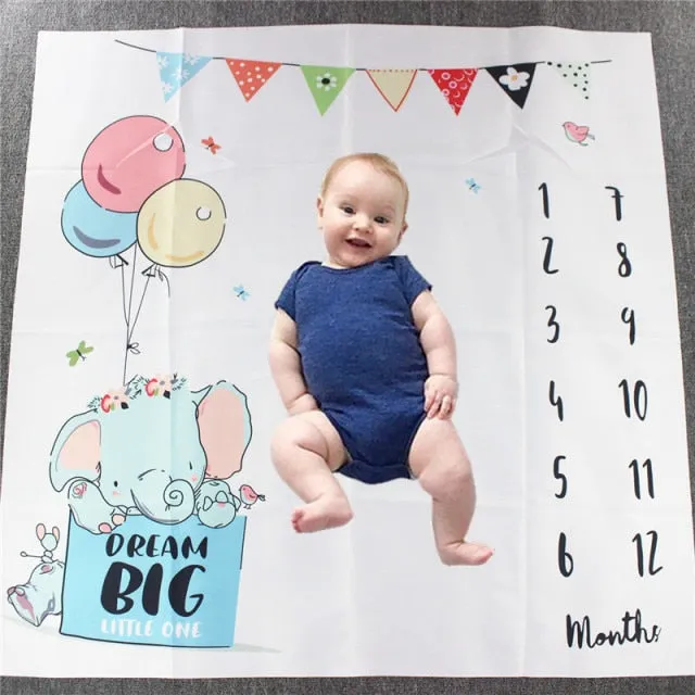 Newborn Baby Monthly Growth Milestone Blanket Photography Props Background Cloth Commemorate Rug Mat Baby Accessories