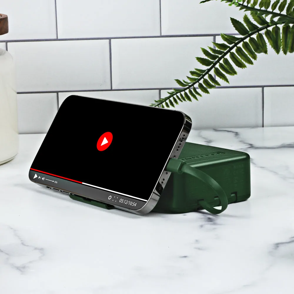 TotalCharge Portable Power Bank & Wall Charger with Built-In Charging Cables