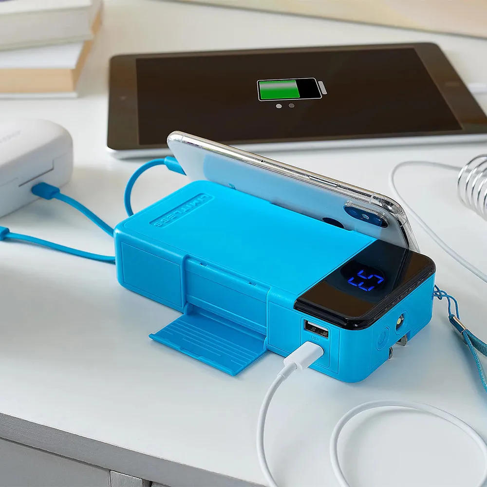 TotalCharge Portable Power Bank & Wall Charger with Built-In Charging Cables