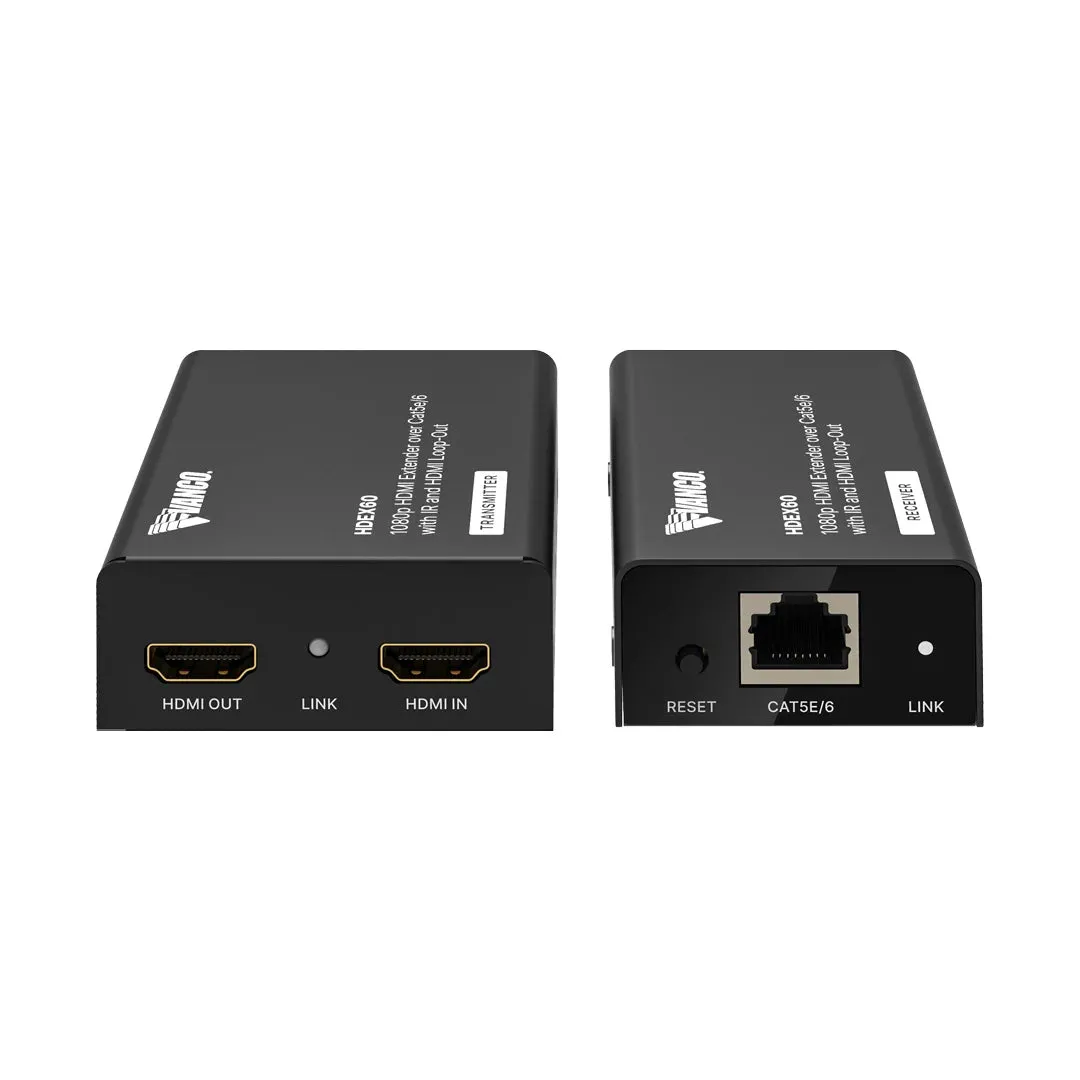 Vanco HDEX60 HDMI Extender Over Cat5e/6 Cable with IR and HDMI Loop-Out