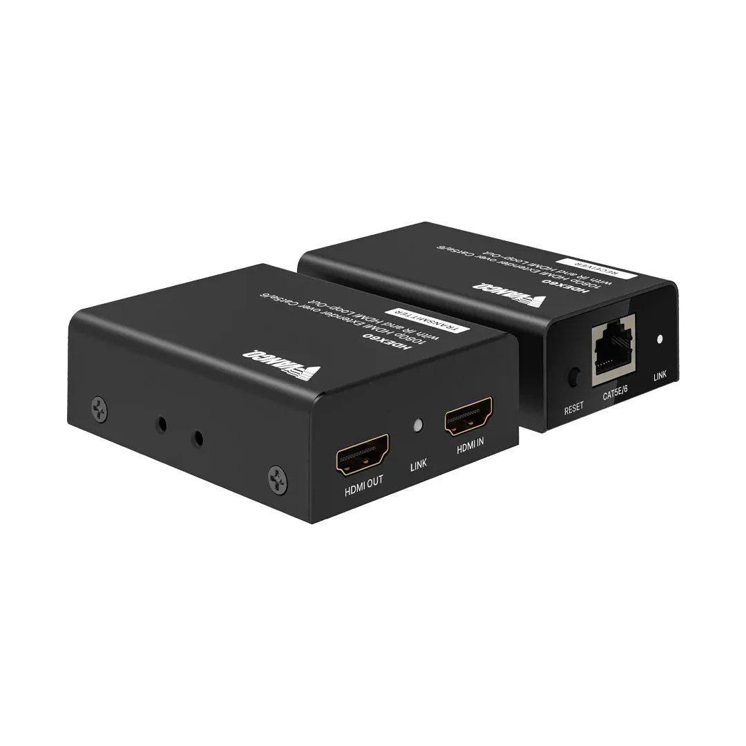 Vanco HDEX60 HDMI Extender Over Cat5e/6 Cable with IR and HDMI Loop-Out