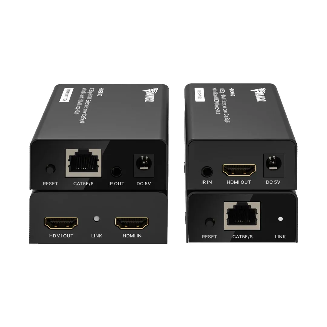 Vanco HDEX60 HDMI Extender Over Cat5e/6 Cable with IR and HDMI Loop-Out