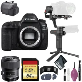 Zhiyun-Tech WEEBILL LAB Handheld Stabilizer - Canon EOS 5D Mark IV DSLR Camera (Body Only) - 64GB - Card Wallet & Reader - Case